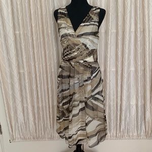 Banana Republic lined dress brown cream sz 4